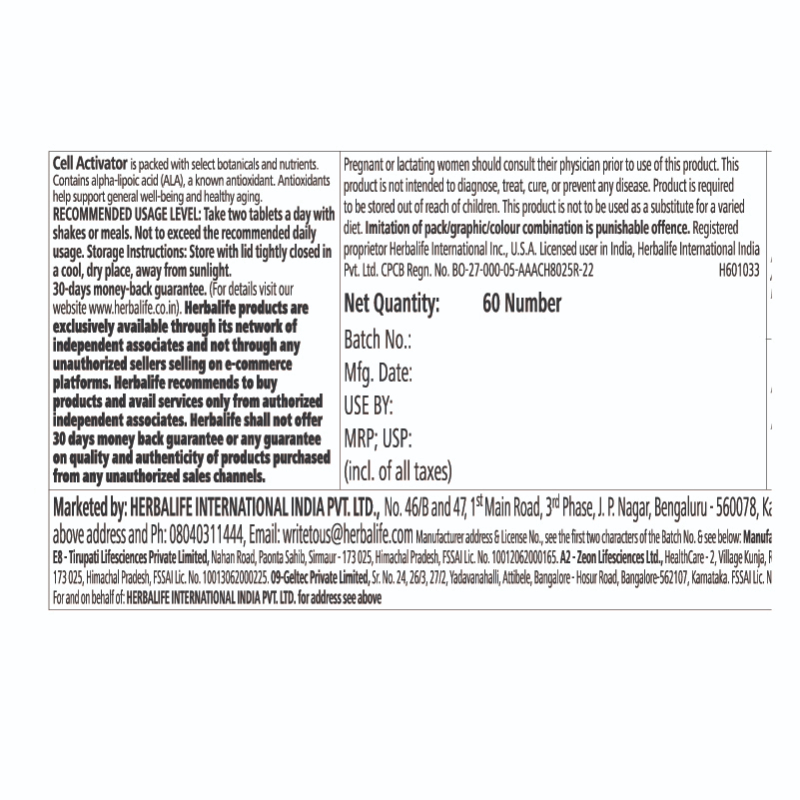 Cell Activator New 60 Tablets - Image 4